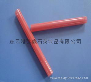 Light ruby/ red quartz tubes，quartz glass tubes