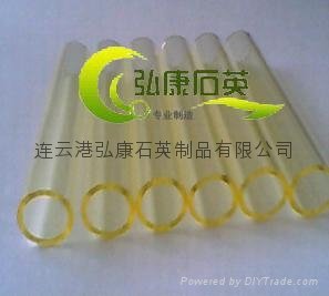Yellow quartz tubes，yellow quartz glass tubing
