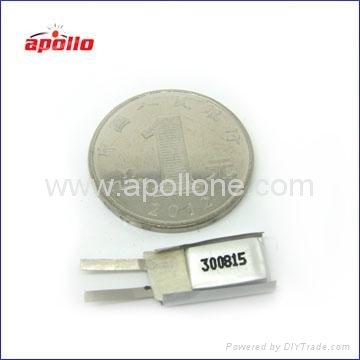 extra small lithium polymer battery 3.7V with the size 3*8*15mm 2