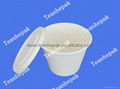 green food pakaging cup with lid coffee noodle popcorn cup