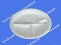 natural plant material 3compartment round plate