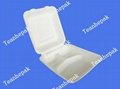compostable fast food container 3 compartment clamshell box