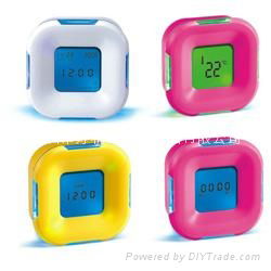All rotary dazzle colour multi-function alarm clock