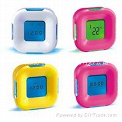 All rotary dazzle colour multi-function alarm clock