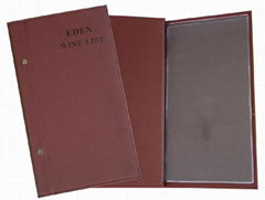 High quality PU menu book for restaurant