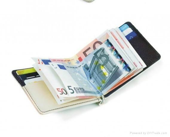 Black slim clip wallet wallets for money and bank cards  2