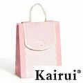 Stripe Printing Flap Paper Bag For Women KR093-2