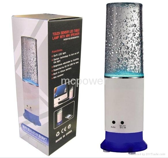 LED Water Speaker Portable Speaker Touch Sensor LED Table Lamp With Mini Speaker 5