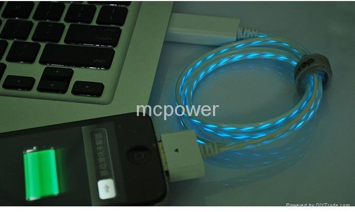 Data Line Visible USB Data Cable Flashing Smart Charger for iphone 4s ipad 3 5