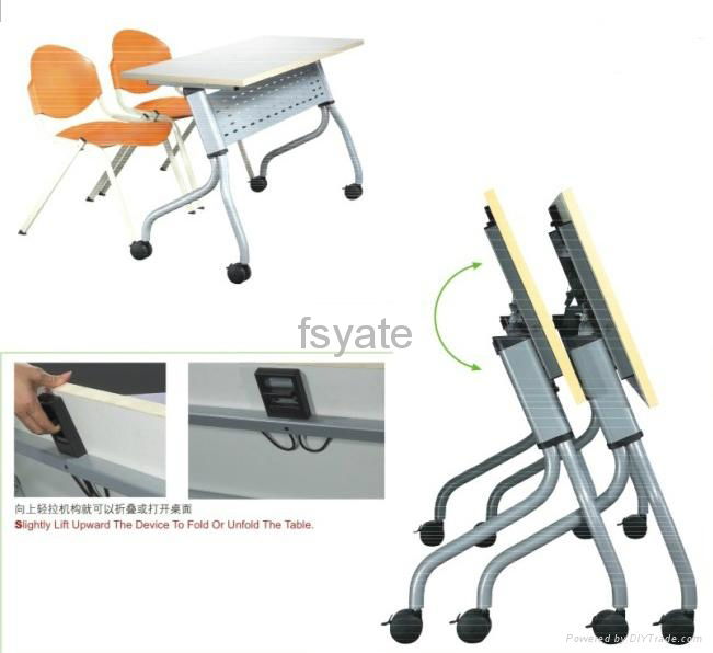 Aluminum Frame Lockable Castor Folding Table with mobile function