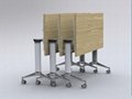 Aluminum Frame Lockable Castor Folding Table with mobile function 2