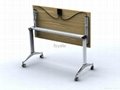 Aluminum Frame Lockable Castor Folding Table with mobile function 3