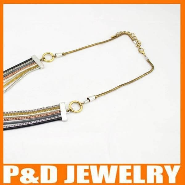 2013 hot sale 7 layered plating mixed necklace 2
