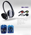 Sporty style Bluetooth headset BH-501 with SD card inserted 5