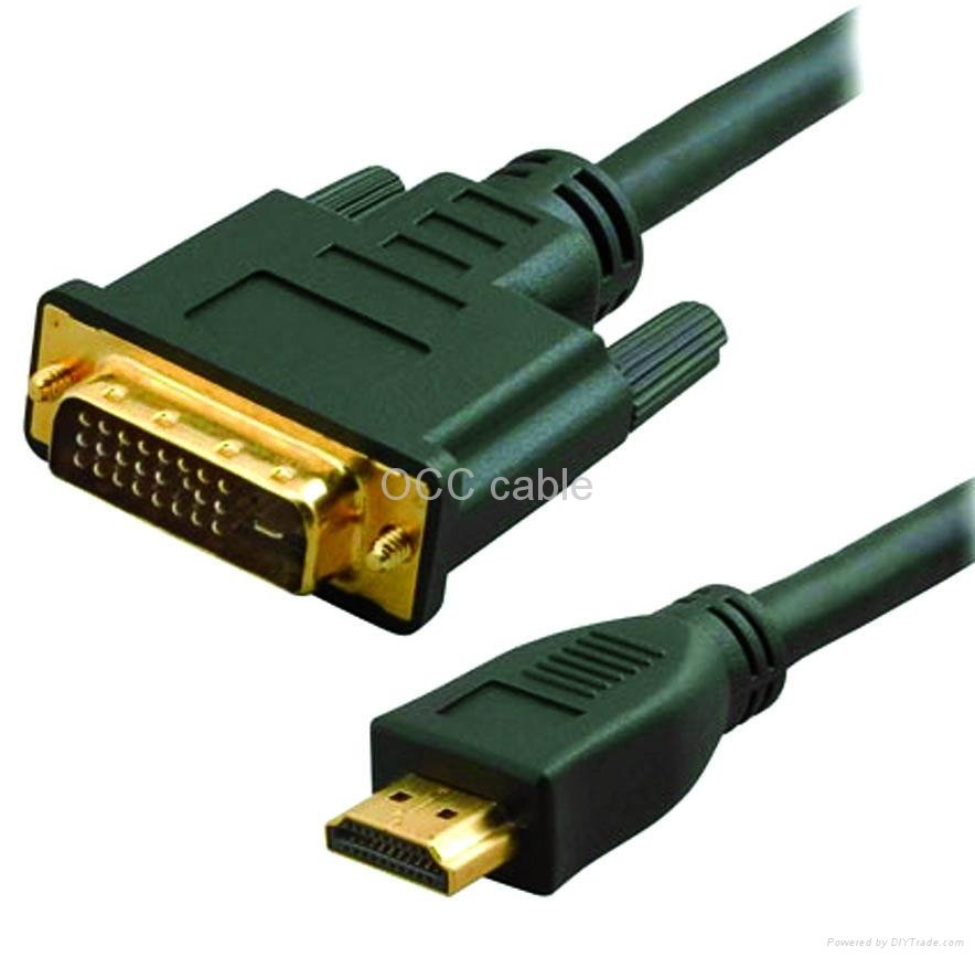 gold plated HDMI to DVI cable