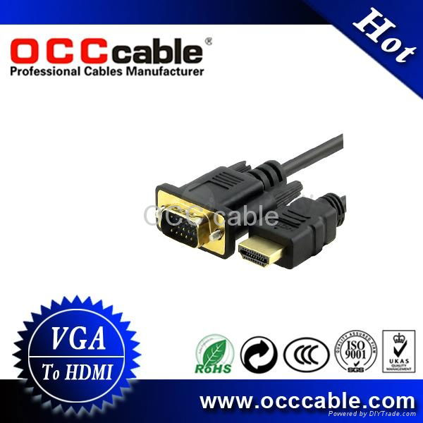 gold-plated hdmi to VGA 15pin cable 