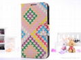 for Samsung galaxy N7100 Leather Case With Colorful Pattern 1