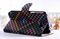 for Samsung galaxy N7100 Leather Case With Colorful Pattern 5