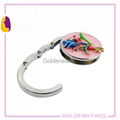 2012 Top Design flower crystal bag hanger handbag holder for table 