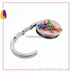 2012 Top Design flower crystal bag hanger handbag holder for table 