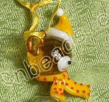 handmaede Christams bear glass charms wholesale from China beads factory