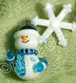 lampwork snowman Christmas glass charms