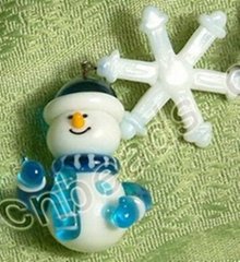 lampwork snowman Christmas glass charms wholesale from China beads factory