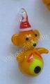 2013 new Christmas bear glass charms wholesale from China beads factory