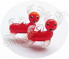lampwork Christmas deer glass charm wholesale from China beads factory