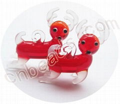 lampwork Christmas deer glass charm