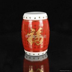 中國紅金萬福陶瓷罐