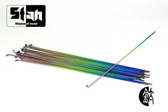 Stan.Ti Titanium Motorcycle Bicycle Spokes Rainbow