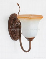 9812/1W Traditional glass wall light