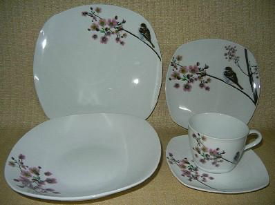 20 pcs porcelain square dinnerware set