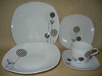 20 pcs porcelain square dinnerware set