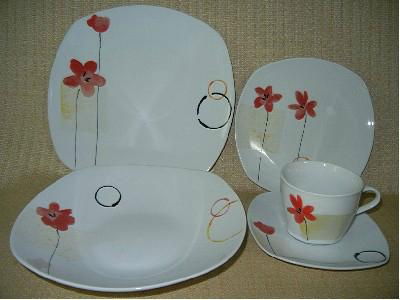 20pcs square porcelain dinner set