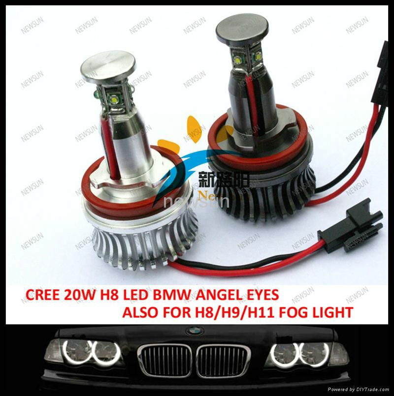 20W H8 Cree LED Angel Eyes for BMW E87 E82 E92 E93 E70 E71 E90 E91 E60 E61 E63 E 1