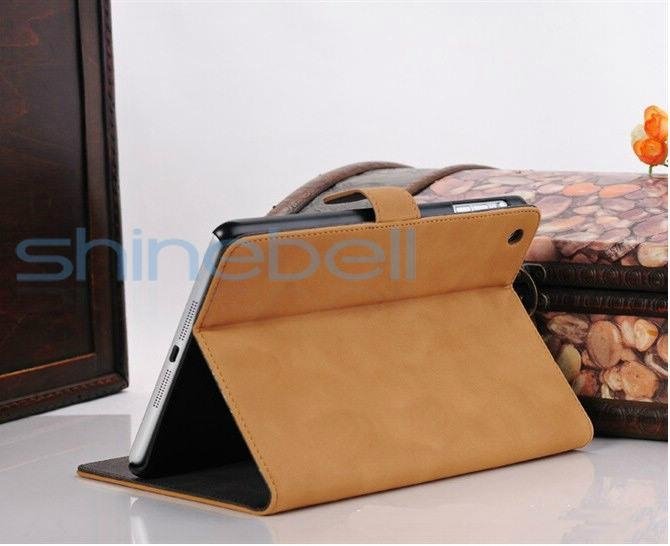 For IPad 2 3 Antique triple holster frosted Leather Case  PU smart cover Leather