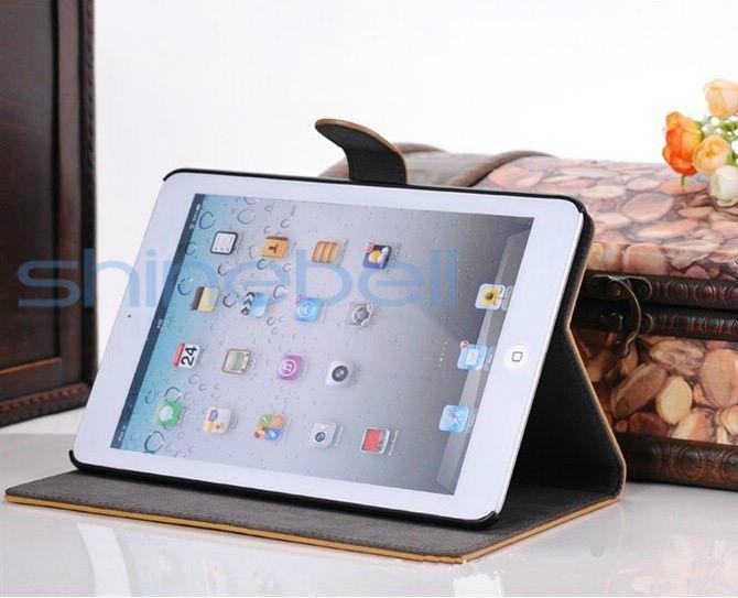 For IPad 2 3 Antique triple holster frosted Leather Case  PU smart cover Leather 4
