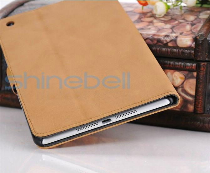 For IPad 2 3 Antique triple holster frosted Leather Case  PU smart cover Leather 5