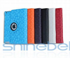 360 Degree Skeleton Head leather case for iPad 3 iPad 2 