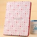 Magnetic Hello Kitty Smart cover PU Leather caseSleep wake up case For iPAD 5