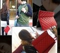 Rhombus pattern PU protective leather stand case cover for New iPad 3 iPad 2  2