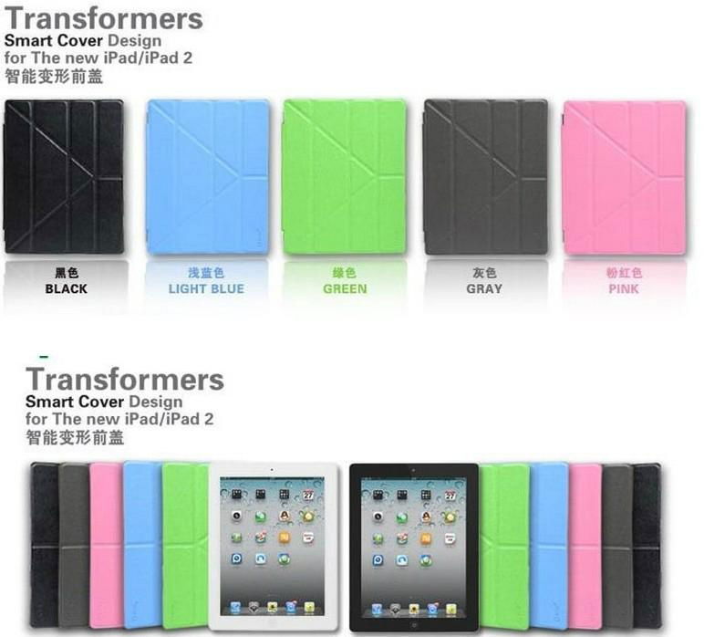 ransformers case For New Ipad 2/3 Magnetic Leather Smart Cover Case Stand For Ip 5
