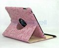 Grape pattern rotary flip stand Sleepleather case cover for iPad 2 i 1