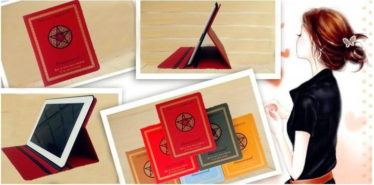 For Ipad 3 Magic Pentacle leather case w/ Stand case cover for iPad 2&3 5