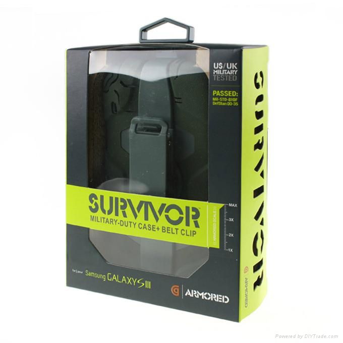 Griffin Survivor Military Case with Belt Clip Retail Package for Samsung S3 2