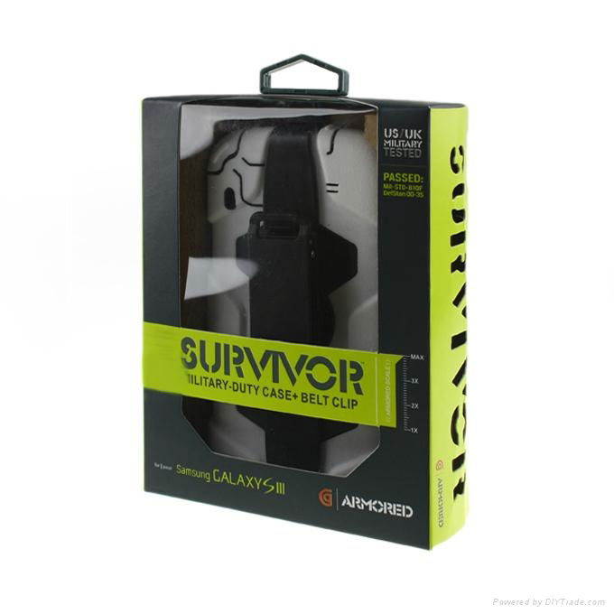 Griffin Survivor Military Case with Belt Clip Retail Package for Samsung S3 4