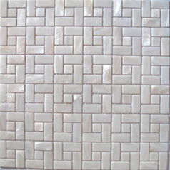 Interior decoration natural shell  tile white color 