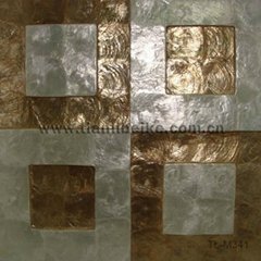 Natural shell tile capiz silver&gold color use for interior wall/room decoration